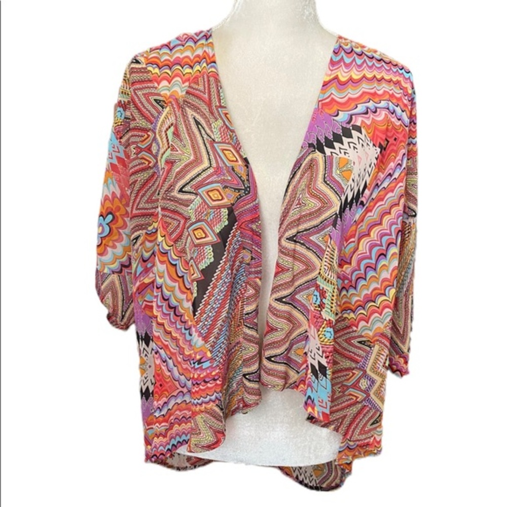 Circles and‎ Cycles Multicolor Sheer Kimono